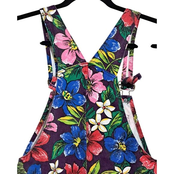 Vintage 90s Gidget Gitano Romper Womens XS USA Made Floral Denim - Picture 8 of 11